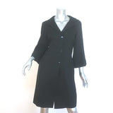 Gucci Tie-Waist Coat Black Stretch Hemp Size 42 Button Front Jacket