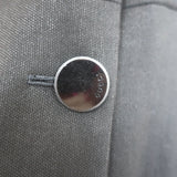 Gucci Tie-Waist Coat Black Stretch Hemp Size 42 Button Front Jacket