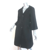 Gucci Tie-Waist Coat Black Stretch Hemp Size 42 Button Front Jacket