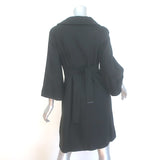 Gucci Tie-Waist Coat Black Stretch Hemp Size 42 Button Front Jacket