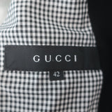 Gucci Tie-Waist Coat Black Stretch Hemp Size 42 Button Front Jacket
