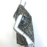 Trovata Birds Of Paradis Brett Flutter Sleeve Top Navy Floral Print Size Medium