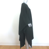 Isabel Marant Raw-Edged Oversized Poncho Black Linen-Blend One Size
