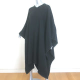 Isabel Marant Raw-Edged Oversized Poncho Black Linen-Blend One Size