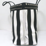Givenchy Large Antigona Tote Black & White Striped Coated Canvas Shoulder Bag