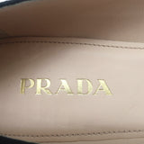 Prada Pointed Toe Kitten Heel Pumps Black Suede Size 37 NEW