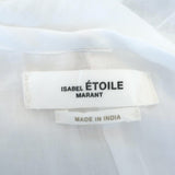 Isabel Marant Etoile Sireny Puff Sleeve Dress White Ruched Cotton Size 42