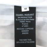 Isabel Marant Etoile Sireny Puff Sleeve Dress White Ruched Cotton Size 42