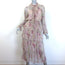 Zimmermann Winsome Tiered Midi Dress Light Pink Floral Crinkled Chiffon Size 1