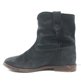 Isabel Marant Etoile Crisi Ankle Boots Black Suede Size 37 Hidden-Wedge Booties