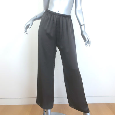 Peter Cohen Satin Cropped Pull-On Pants Dark Gray Size Medium