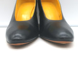Celine Petal Heel Pumps Black Leather Size 38.5