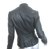 Gryphon Leather Button-Front Jacket Black Size Small
