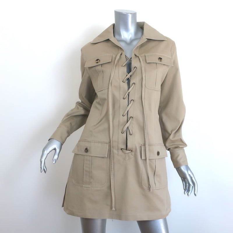Saint Laurent Cotton Gabardine Shirt Dress - Nude