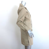Saint Laurent Saharienne Safari Dress Beige Gabardine Size 40 Long Sleeve Mini