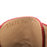 Gianvito Rossi Zip-Front Buckled Ankle Boots Red Leather Size 36.5