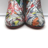 Christian Louboutin Loubitag Sequined Graffitti Ankle Boots Silver Size 37.5
