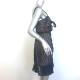 Self-Portrait Broderie Anglaise Ruffle Mini Dress Navy Size US 6