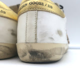 Golden Goose Superstar Leopard Pony Hair Star Sneakers White Leather Size 38