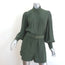 Zimmermann Espionage Utility Belted Romper Army Green Silk Crepe de Chine Size 1