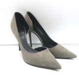 Celine D'Orsay Pumps Gray Suede Size 40.5 Pointed Toe Heels