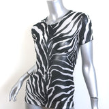 Dolce & Gabbana Underwear Zebra Print Mesh Top Black/White Size Large