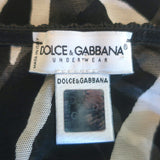 Dolce & Gabbana Underwear Zebra Print Mesh Top Black/White Size Large