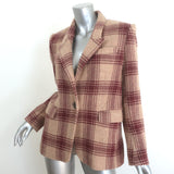 Isabel Marant Etoile Kerstin Windowpane Plaid Blazer Beige/Red Wool Size 38