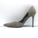Celine D'Orsay Pumps Gray Suede Size 40.5 Pointed Toe Heels
