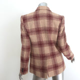 Isabel Marant Etoile Kerstin Windowpane Plaid Blazer Beige/Red Wool Size 38
