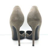 Celine D'Orsay Pumps Gray Suede Size 40.5 Pointed Toe Heels