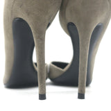 Celine D'Orsay Pumps Gray Suede Size 40.5 Pointed Toe Heels
