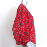 Natalie Martin Tolan Shirt Red Floral Print Silk Size Extra Small NEW