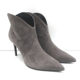 Saint Laurent Paris Pointed Toe Booties Dark Anthracite Suede Size 41