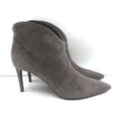 Saint Laurent Paris Pointed Toe Booties Dark Anthracite Suede Size 41