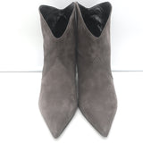 Saint Laurent Paris Pointed Toe Booties Dark Anthracite Suede Size 41