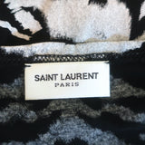 Saint Laurent Zebra Print Tank Top Black Size Large Sleeveless V-Neck Blouse