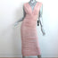 Alex Perry Chance Ruched Midi Dress Blush Lycra Size 8 NEW