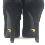 Prada Platform Ankle Boots Black Suede Size 41.5