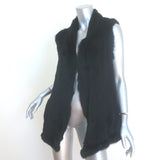 June Rabbit Fur Long Vest Black Size Small