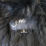 June Rabbit Fur Long Vest Black Size Small