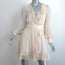 Zimmermann Lurex Polka Dot Mini Wrap Dress Ecru/Gold Crinkled Chiffon Size 0