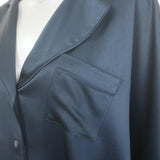 Joie Desmonda Pajama Top Navy Satin Size Large Button-Down Blouse
