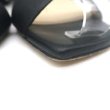 Jimmy Choo Aadra Faux Pearl-Studded Low Heel Sandals Black Leather Size 38