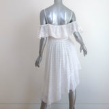 Isabel Marant Etoile Timoria Asymmetric Dress White Broderie Anglaise Size 36