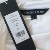 Veronica Beard Waldorf Ruched-Sleeve Tee White Cotton Jersey Size Small NEW