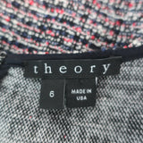 Theory Tillora Sleeveless Fit & Flare Mini Dress Black/Red Cotton-Blend Size 6