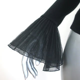 Ralph Lauren Black Label Ruffle-Trimmed Cashmere Sweater Black Size Small