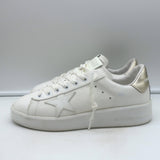 Golden Goose Purestar Sneakers White & Gold Metallic Leather Size 39
