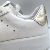 Golden Goose Purestar Sneakers White & Gold Metallic Leather Size 39